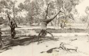 Child doing cartwheels